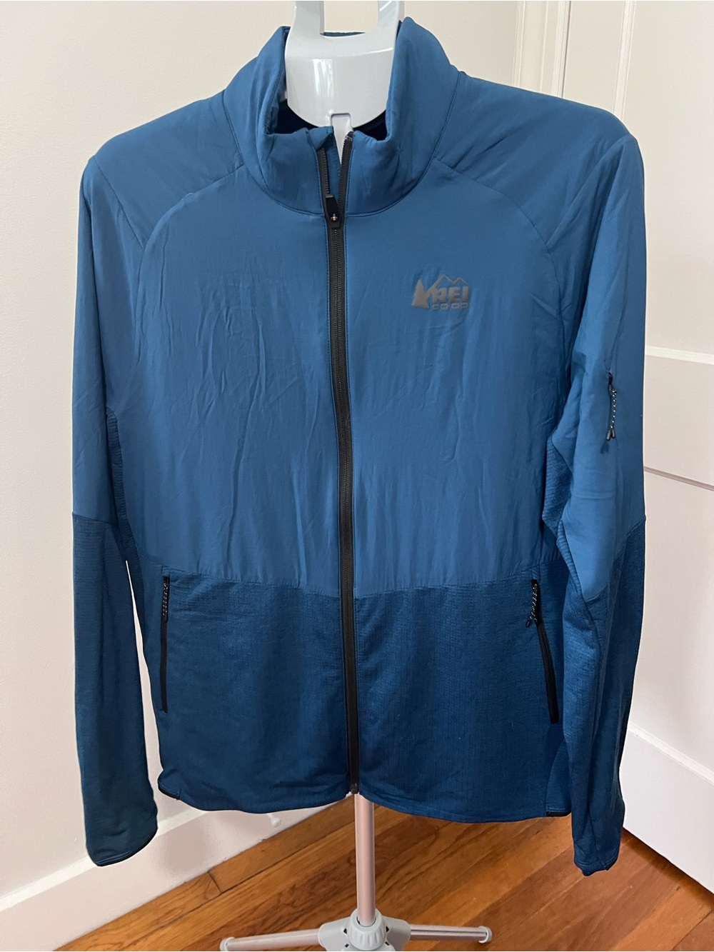 REI Men's Two-Tone Blue Performance Full-Zip Jacket